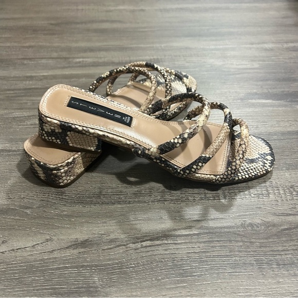 Steven Hade Strappy Slide Sandal Leather Snake Skin Print - Picture 2 of 8